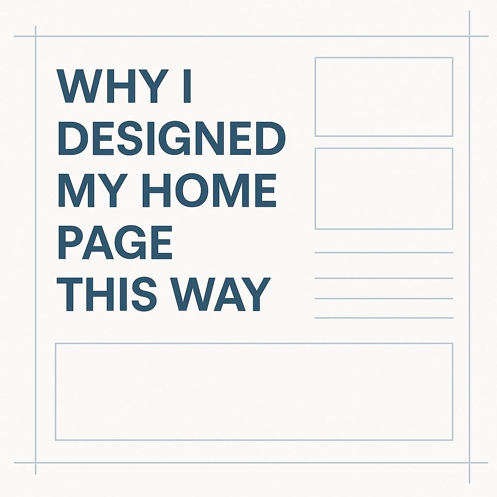 Home page structure diagram for my website